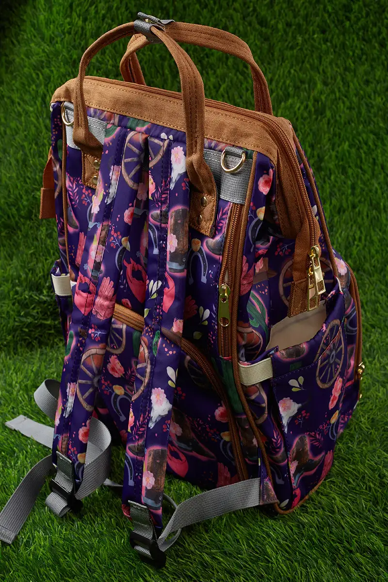 Kids Charm Online - Wholesale Diaper Bag - Baby - Purple Western Multi Print Diaper Bag2