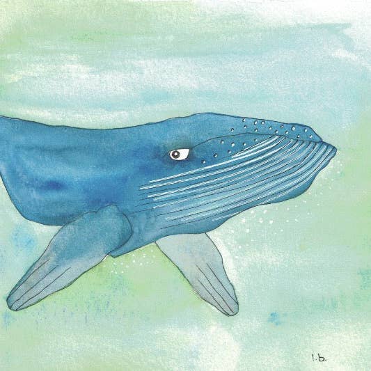 Carte de vœux « I Sea You » en forme de baleine pour la vente par Elle Bee Art Studio