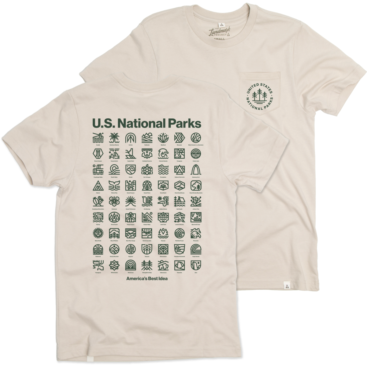The Landmark Project – Großhandel T-Shirt mit Siebdruck – Unisex – Pocket-T-Shirt der US-Nationalparks1