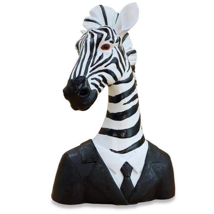 Bentley & Bo - Wholesale Sculpture - Suited Up! Zebra in a Suit