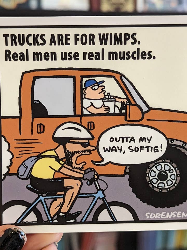 Adesivo Trucks Are For Wimps di Jen Sorensen per la vendita all'ingrosso da parte di Silver Sprocket