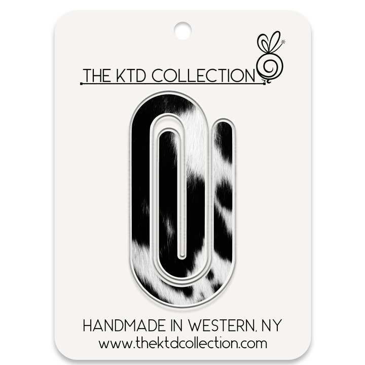 Cowhide Pattern Jumbo Acrylic Paper Clip for wholesale by The KTD Collection