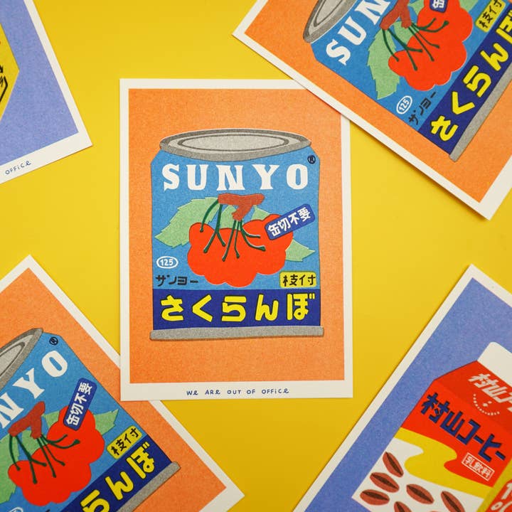 We are out of office – wholesale Konsttryck – Risograftryck av burkade körsbär3