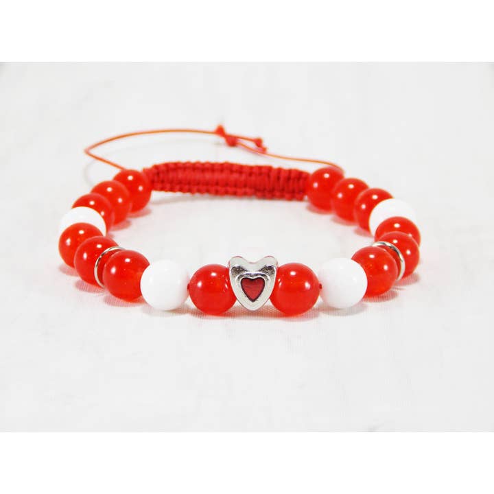 I Love You Bracelet Red Jade Bracelets Red Pearl Love Bead Bracelet Be My Valentine Bracelets Heart Charm Jewelry Love Themed Couples Shower for wholesale by Ninolia