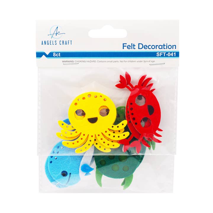 Fieltro Shapes - Animales marinos, 8 unidades para venta al por mayor de Angels Craft