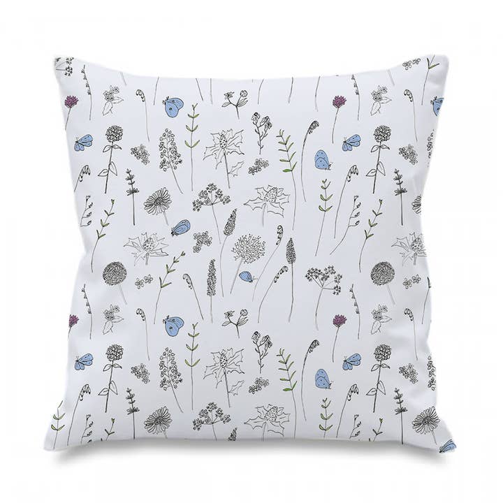 Bryher Wildflowers Cushion for wholesale by Holly Woodman Textiles