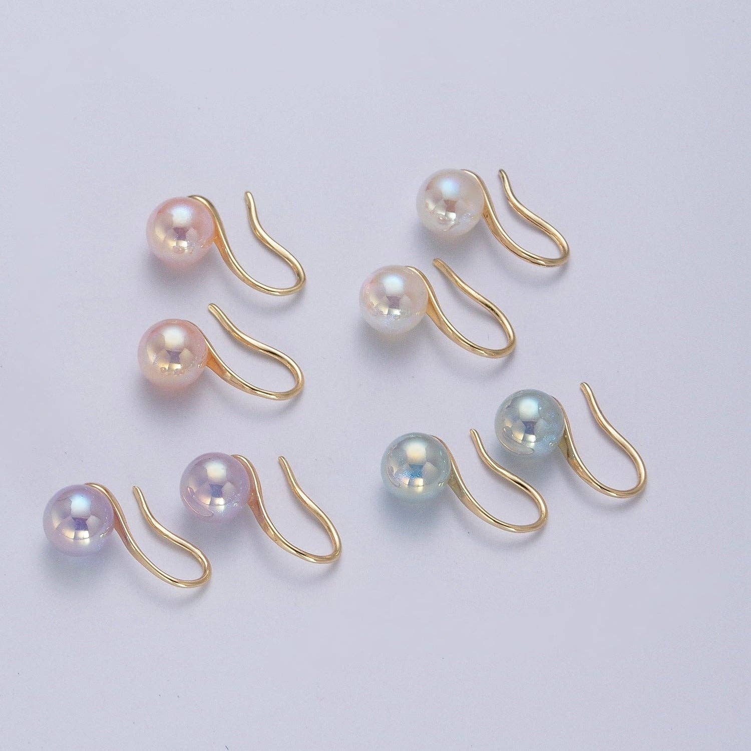 Wholesale Classic Pearl Drop French Hook Earrings W681 W682 W683
