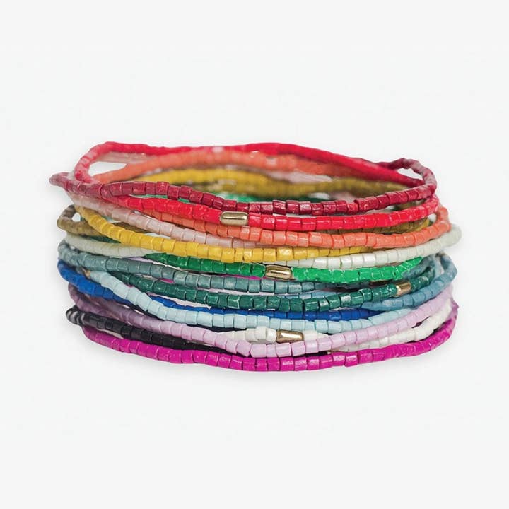 Chelsea 18-delige Luxe Kralen Stretch Armbandenset Multicolor Groothandel voor wholesale door INK + ALLOY
