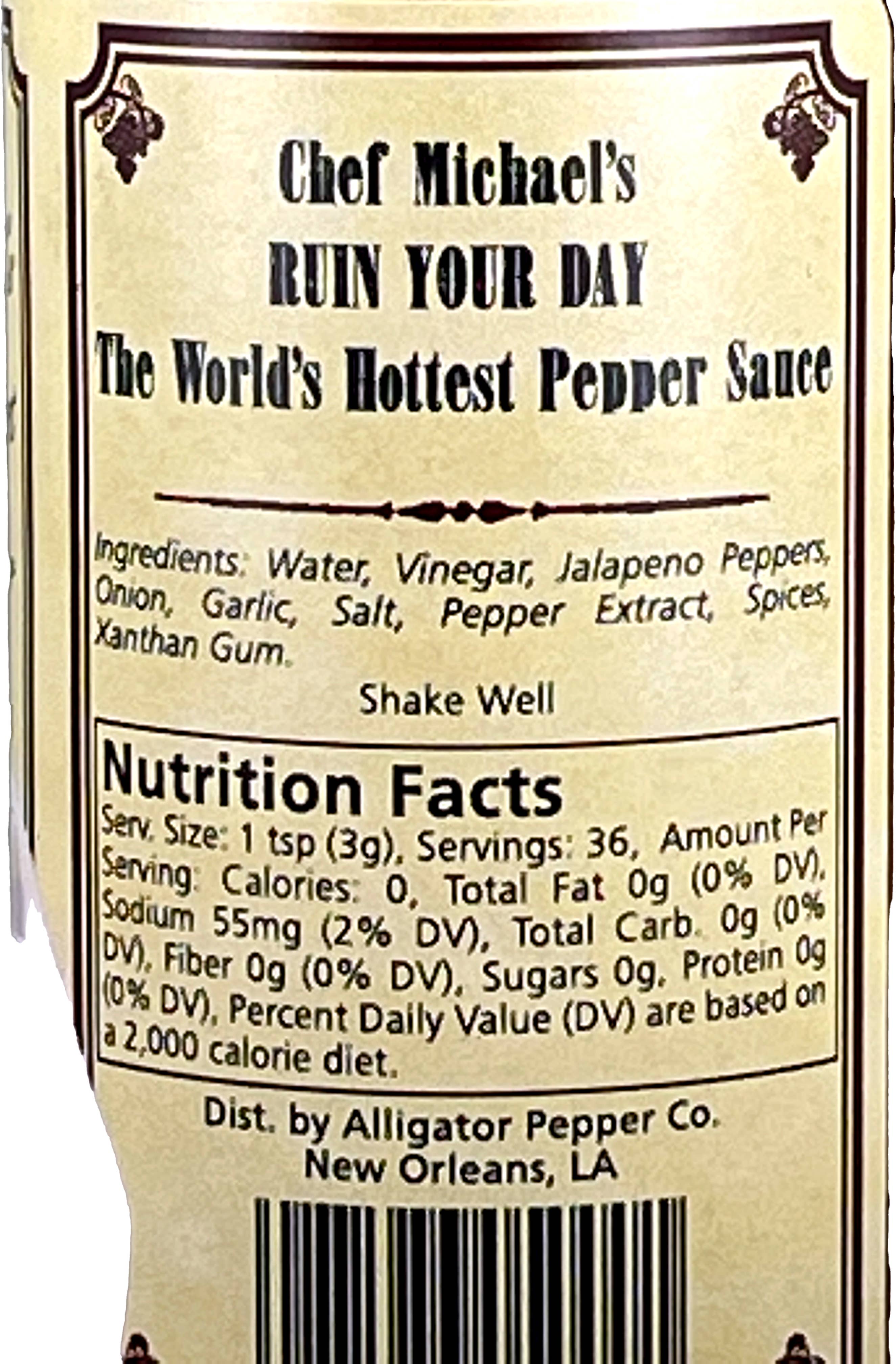 Golden West Specialty Foods - Wholesale Hot Sauce - Chef Michael's Ruin Your Day Hot Sauce - 5 oz3