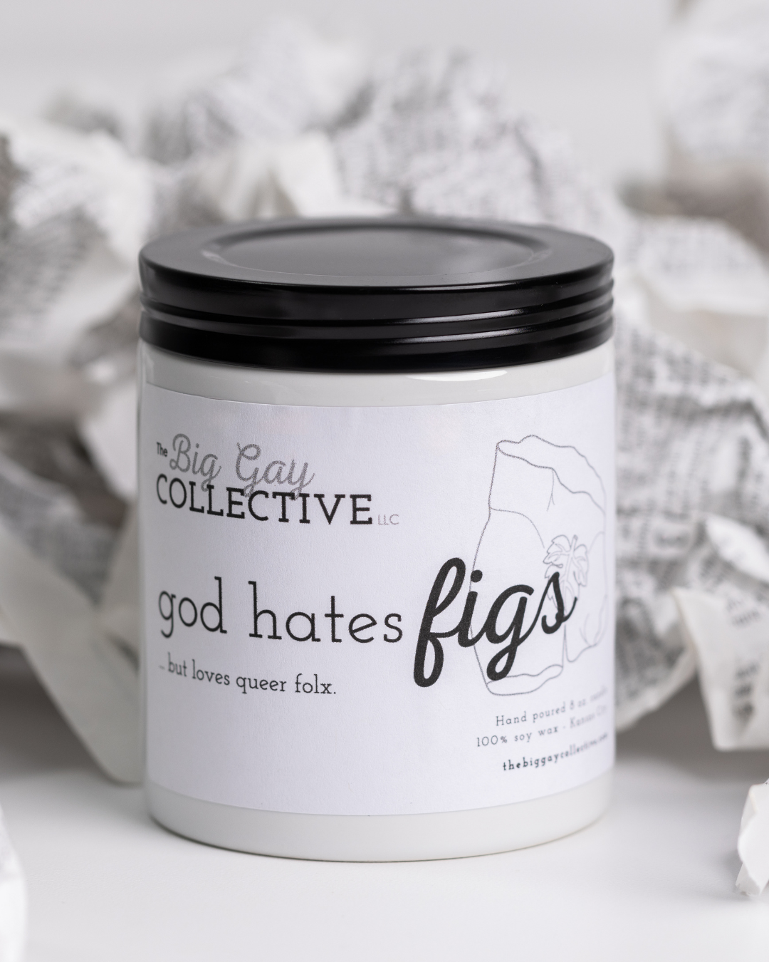 The Big Gay Collective LLC - Wholesale Jar/Filled Candle - God Hates Figs0