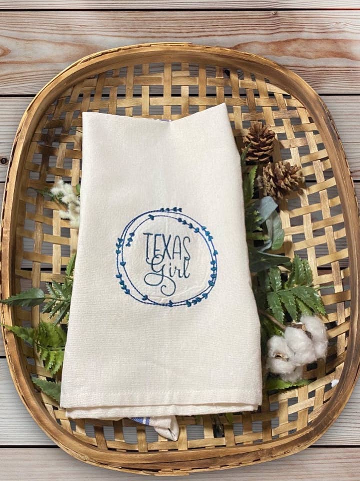 Blue embroidered Texas Girl for wholesale by Linkster Love