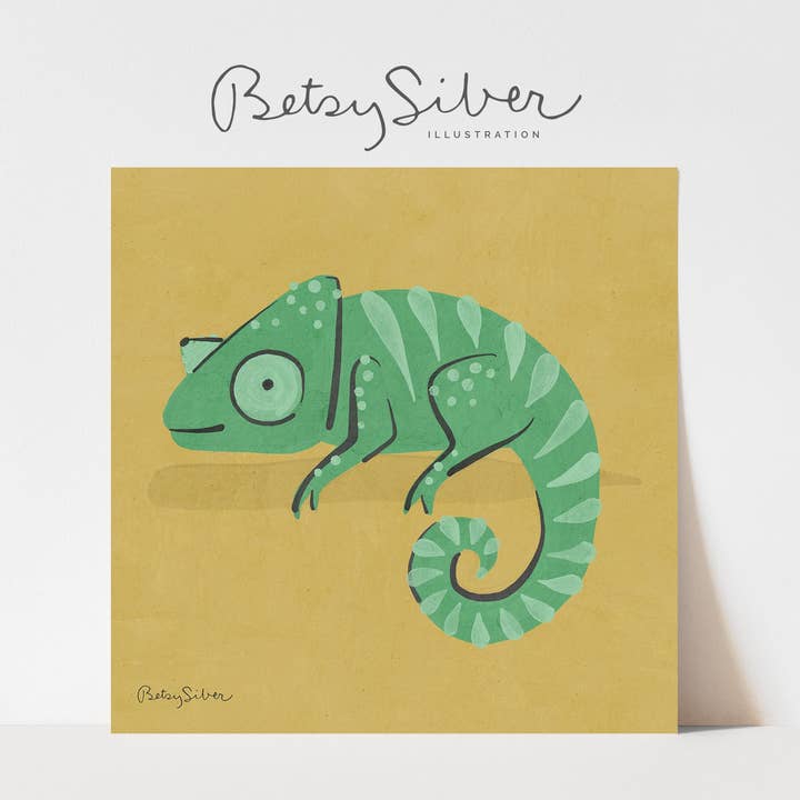 Chameleon Art Print for wholesale by Betsy Siber, Illustration