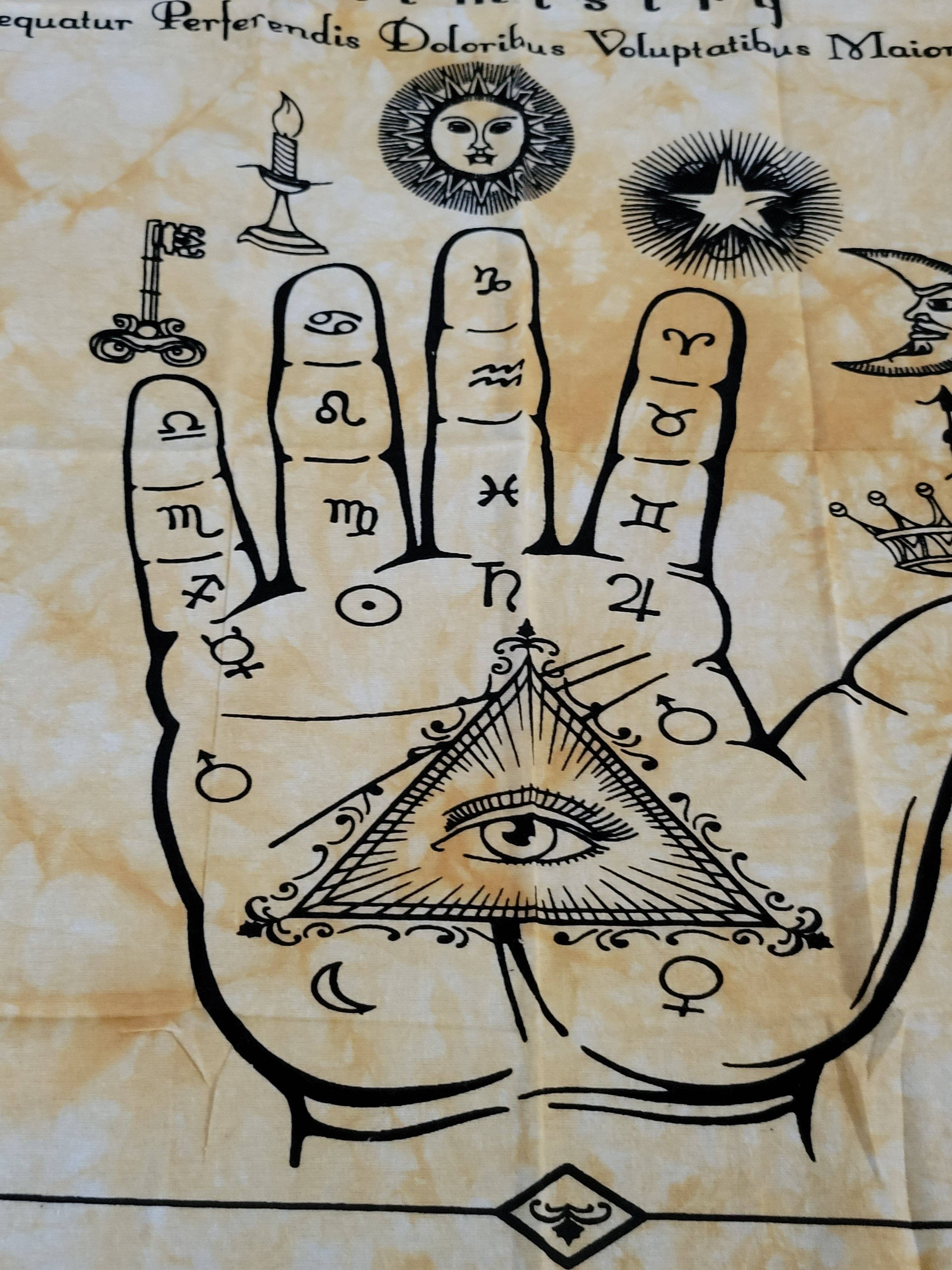 My Magic Place Shop - Wholesale Tapestry/Textile - Altar Tarot Cloth Palmistry, Witch Cloth Palmistry Handmade4