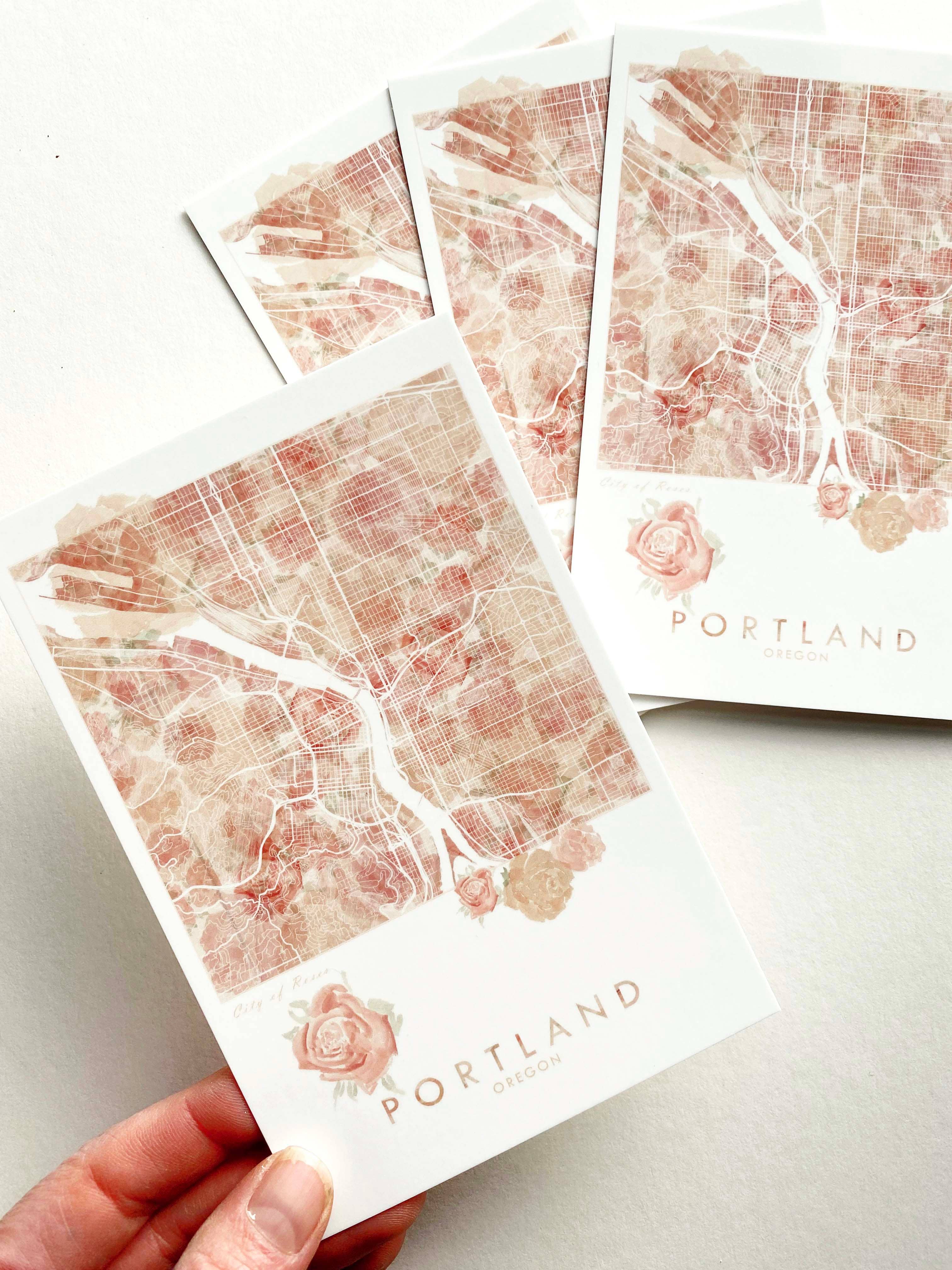 Turn-of-the-Centuries - Wholesale Postcard - PORTLAND Oregon ROSES Map Postcard2