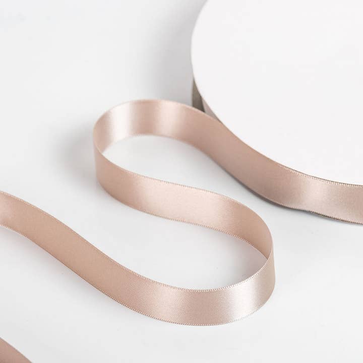 Little Ribbon Shop - Wholesale Ribbon - Gift Wrapping - Oyster 196 Double Faced Satin Ribbon 100-Yard Roll1