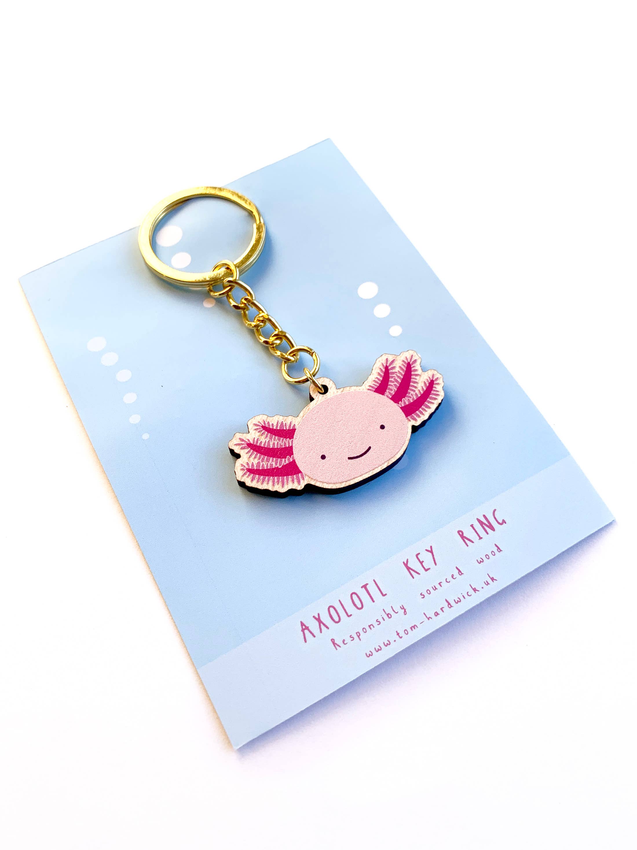 Tom Hardwick – wholesale Keychain – Unisex – Axolotl Wooden Key Ring4