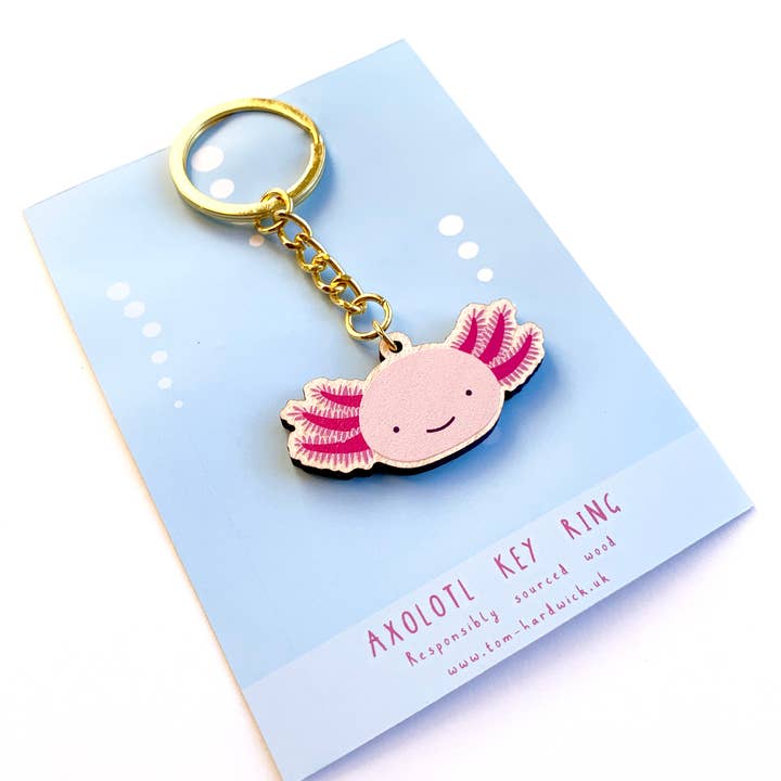 Tom Hardwick – wholesale Keychain – Unisex – Axolotl Wooden Key Ring4