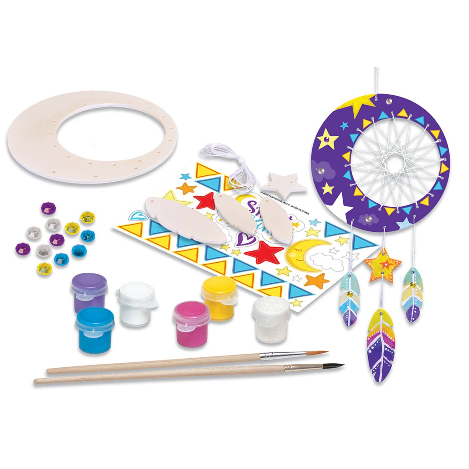 Masterpieces Puzzles - Wholesale DIY Craft Kit - Kids - Dreamcatcher Wood Paint Set1