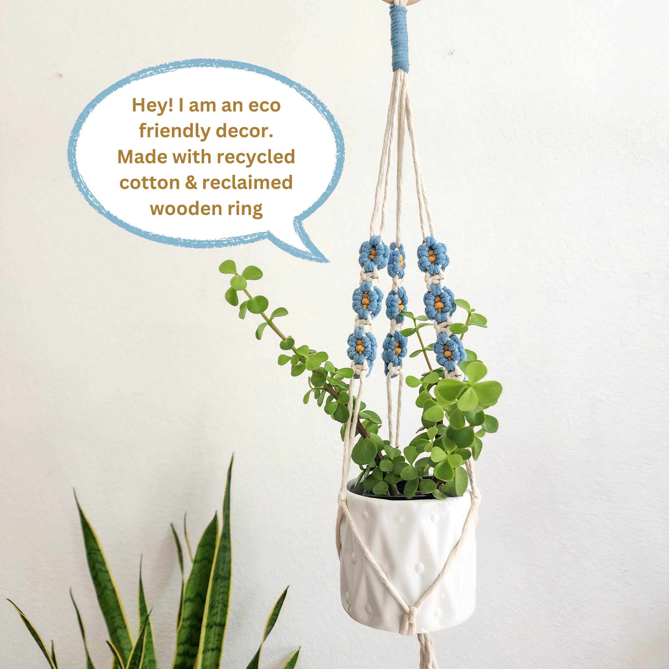 Handmade By Uruba - Wholesale Hanging Planter - Floral Daisy Plant Hanger, Handmade Macrame Plant Accessory10