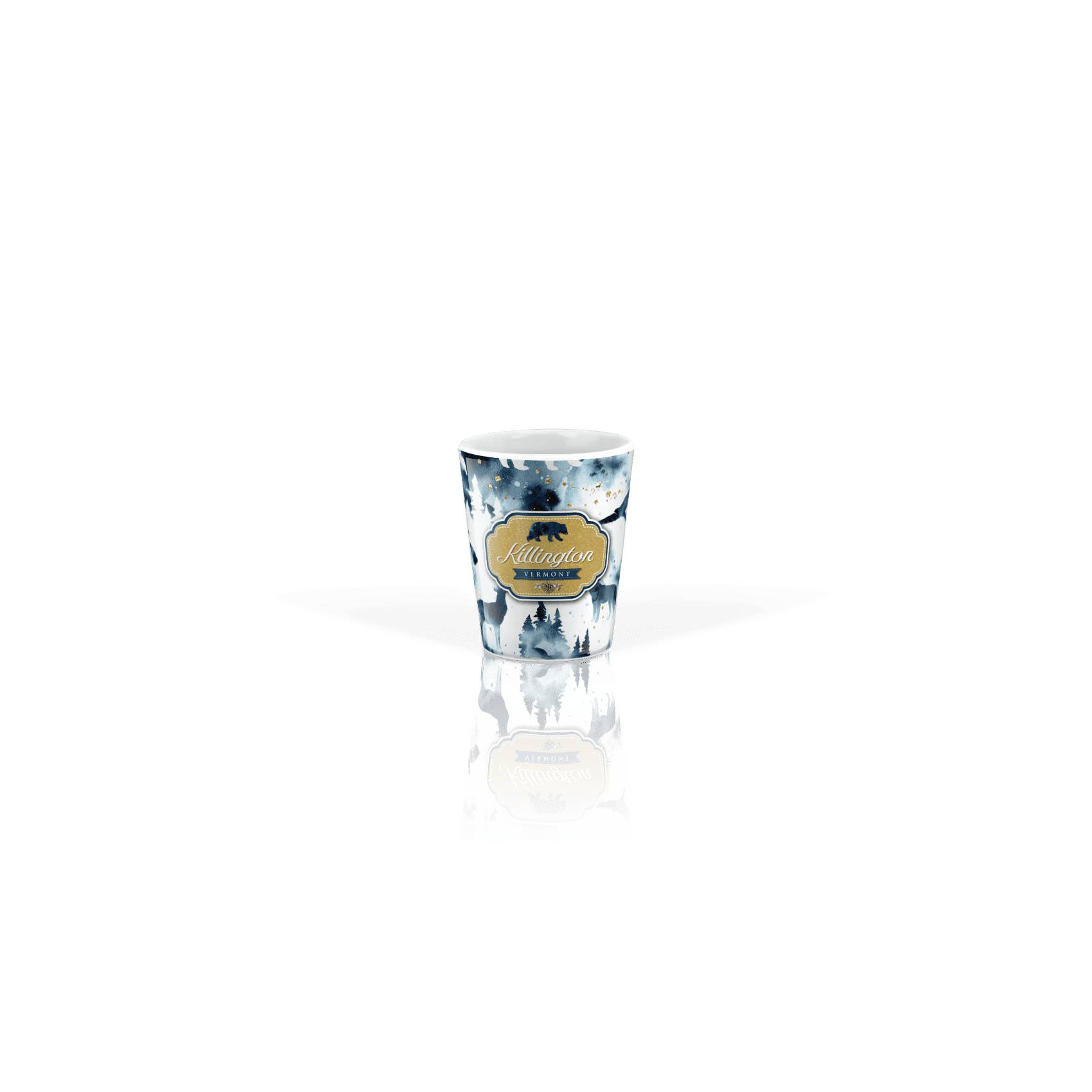 Matrix - Wholesale Shot Glass - Customizable Ceramic Shot Glass 2oz: Gold Wildlife