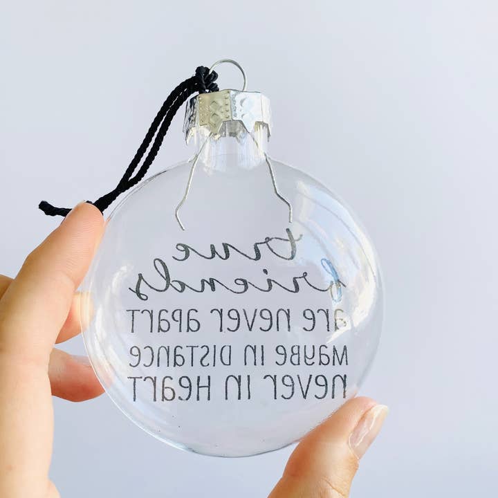 Skel & Co - Wholesale Ornament - True Friends Are Never Apart See-Through Glass Ornament4