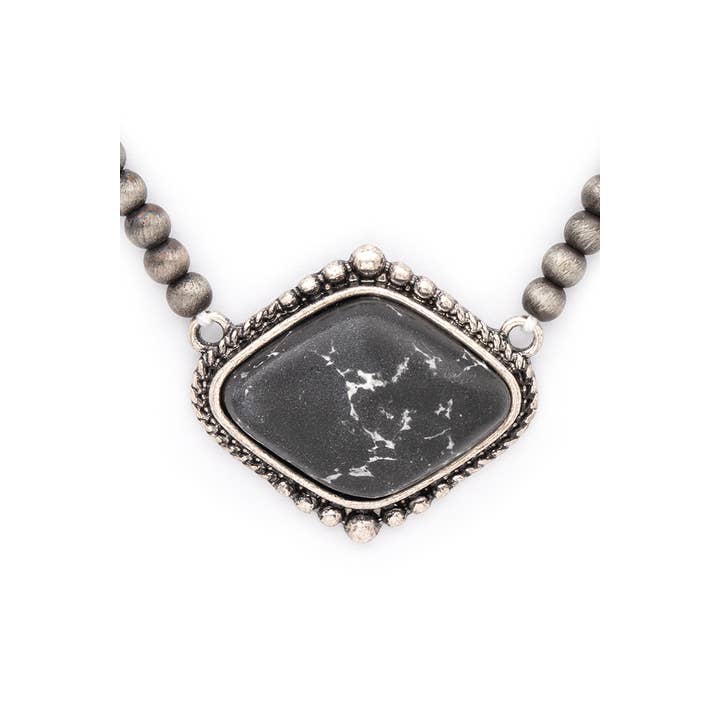 Rope & Spurs - Wholesale Pendant/Charm Necklace - Stone Pendant Beads Layer Choker Necklace
