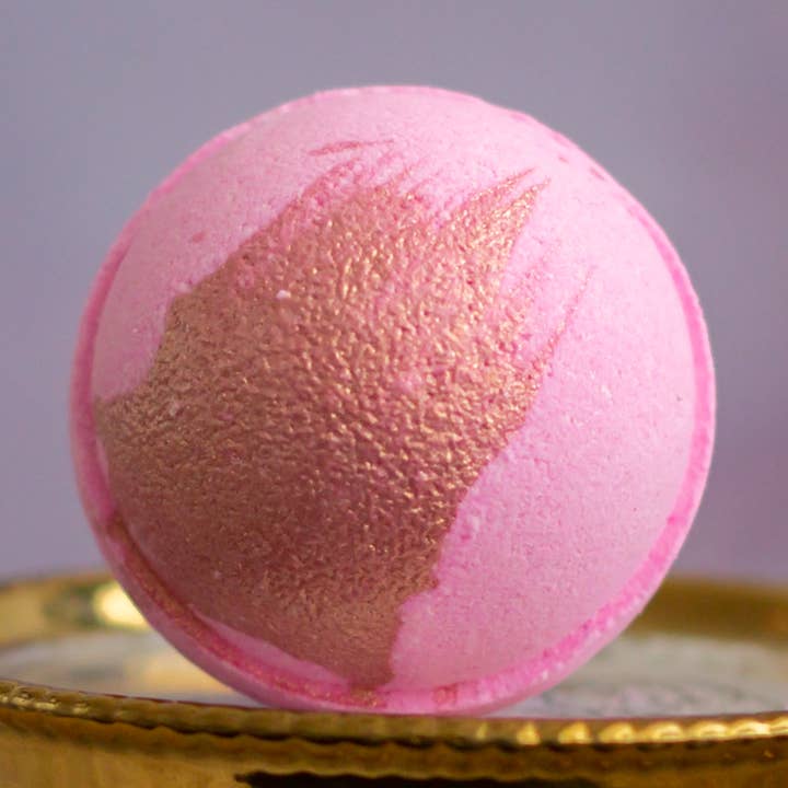 Strawberry Champagne Bath Bomb for wholesale by Whipped Up Wonderful