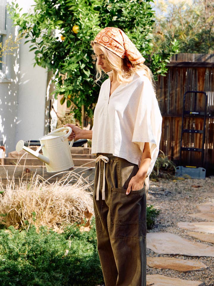 OVERSIZED POPOVER OPEN COLLAR TOP for wholesale by Mustard Seed