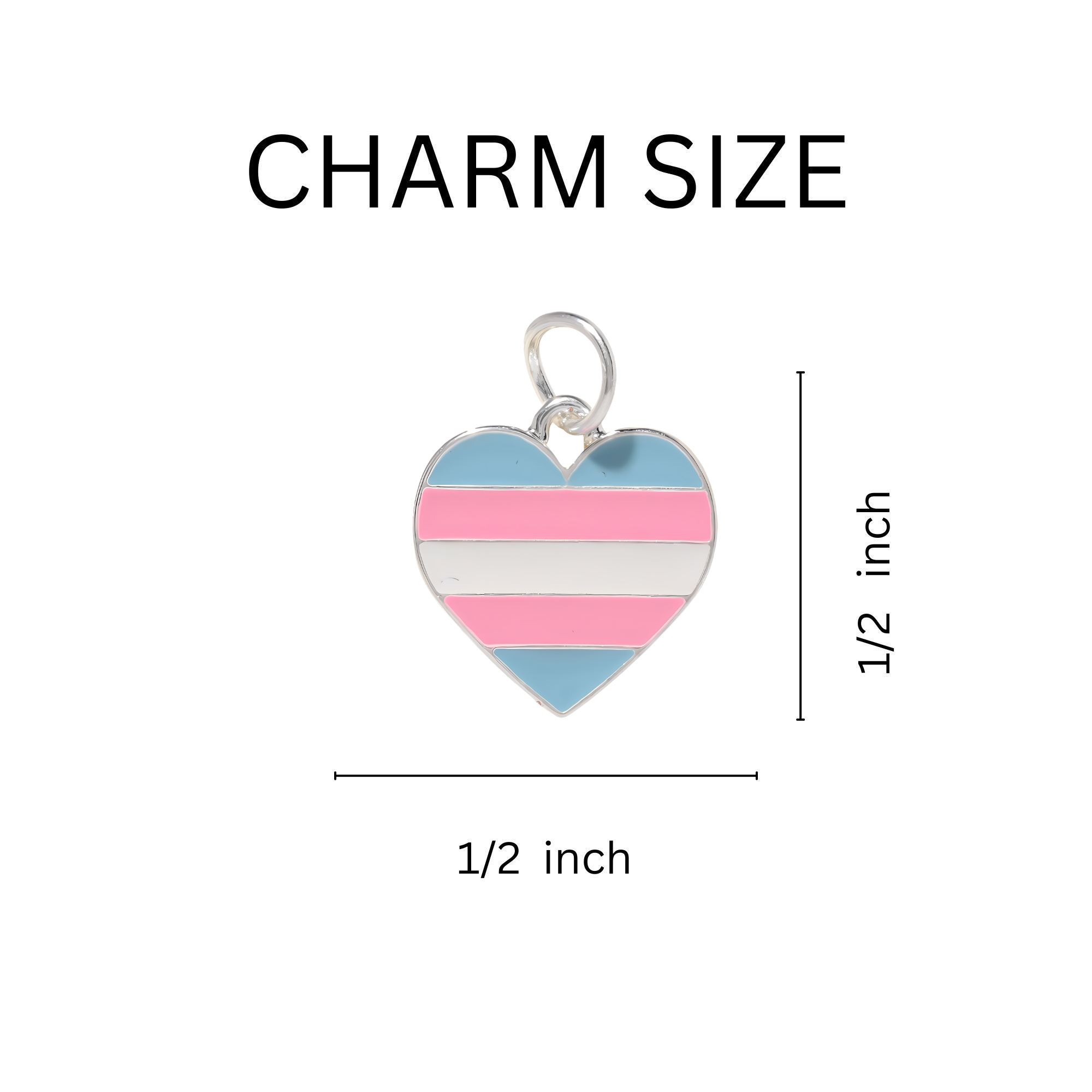 The Awareness Company - Wholesale Individual Charm/Pendant - Transgender Heart Pride Charms1