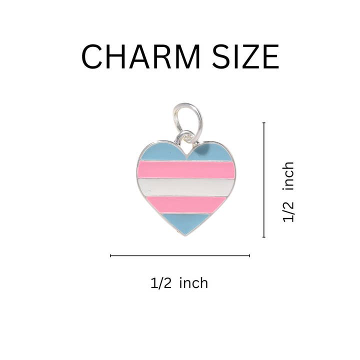 The Awareness Company - Wholesale Individual Charm/Pendant - Transgender Heart Pride Charms1