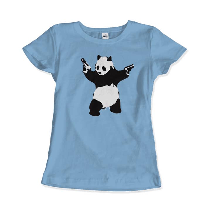 Art-O-Rama Shop - Wholesale Screen Printed T-Shirt - Women's - Banksy Pandamonium Armed Panda Artwork T-Shirt8