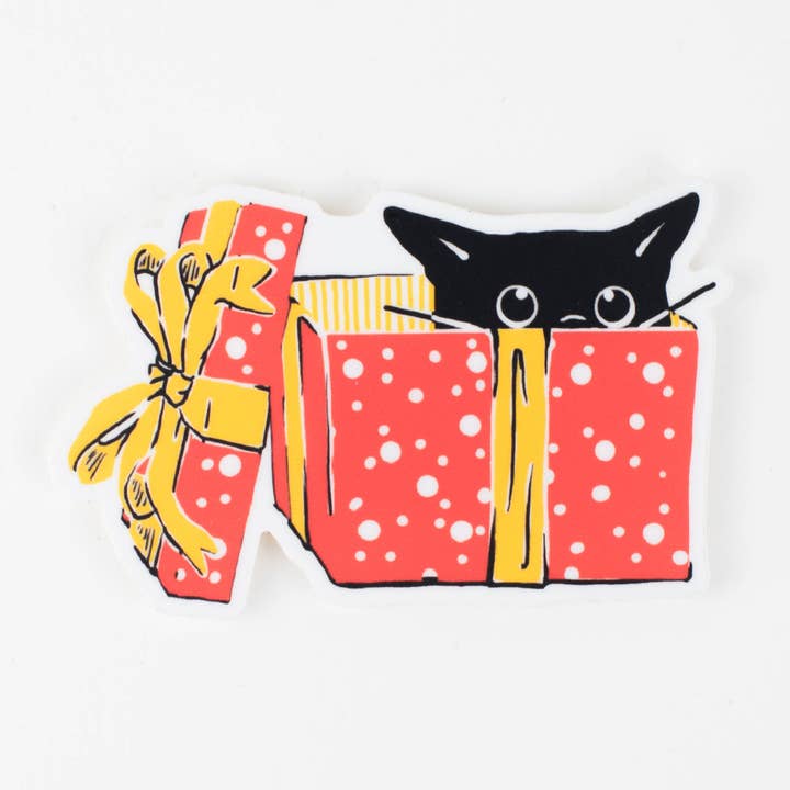 Pegatina: Gato Sorpresa de Regalo para venta al por mayor de Porchlight Press Letterpress