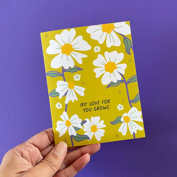 Graphic Anthology Greeting Cards - Wholesale Love Card - My Love For You Grows Card | Illustrated floral greeting1