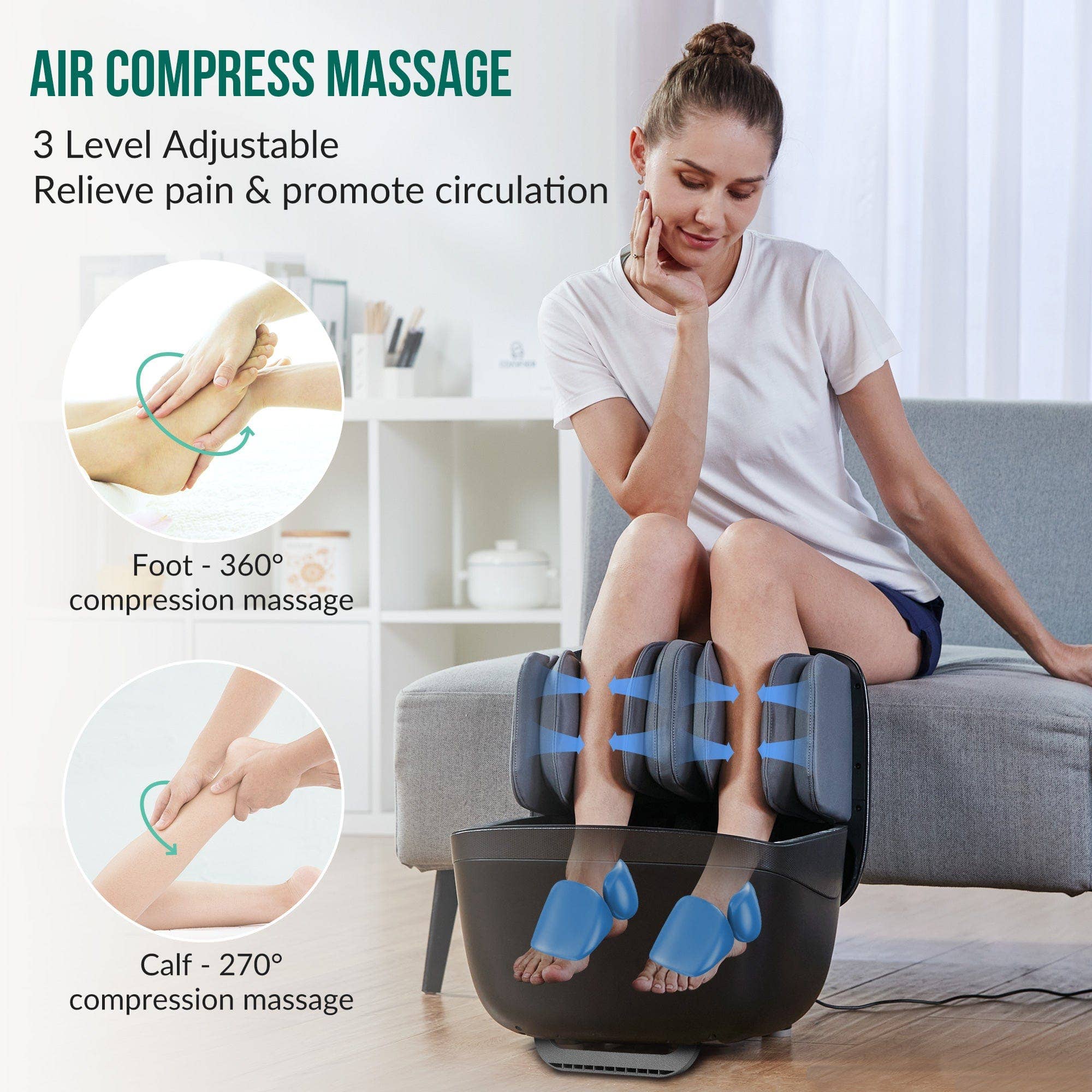 SNAILAX - Wholesale Body Massager - Snailax 2 IN 1 Foot Massager & Ottoman Foot Rest - K682