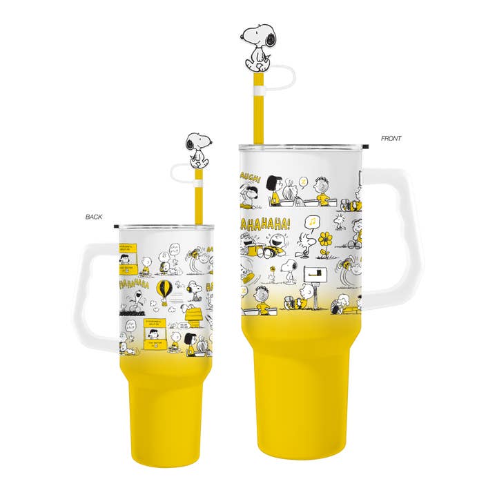 Peanuts Characters Ombre 40/oz SS Tumbler w/ Straw Cover for wholesale by Silver Buffalo