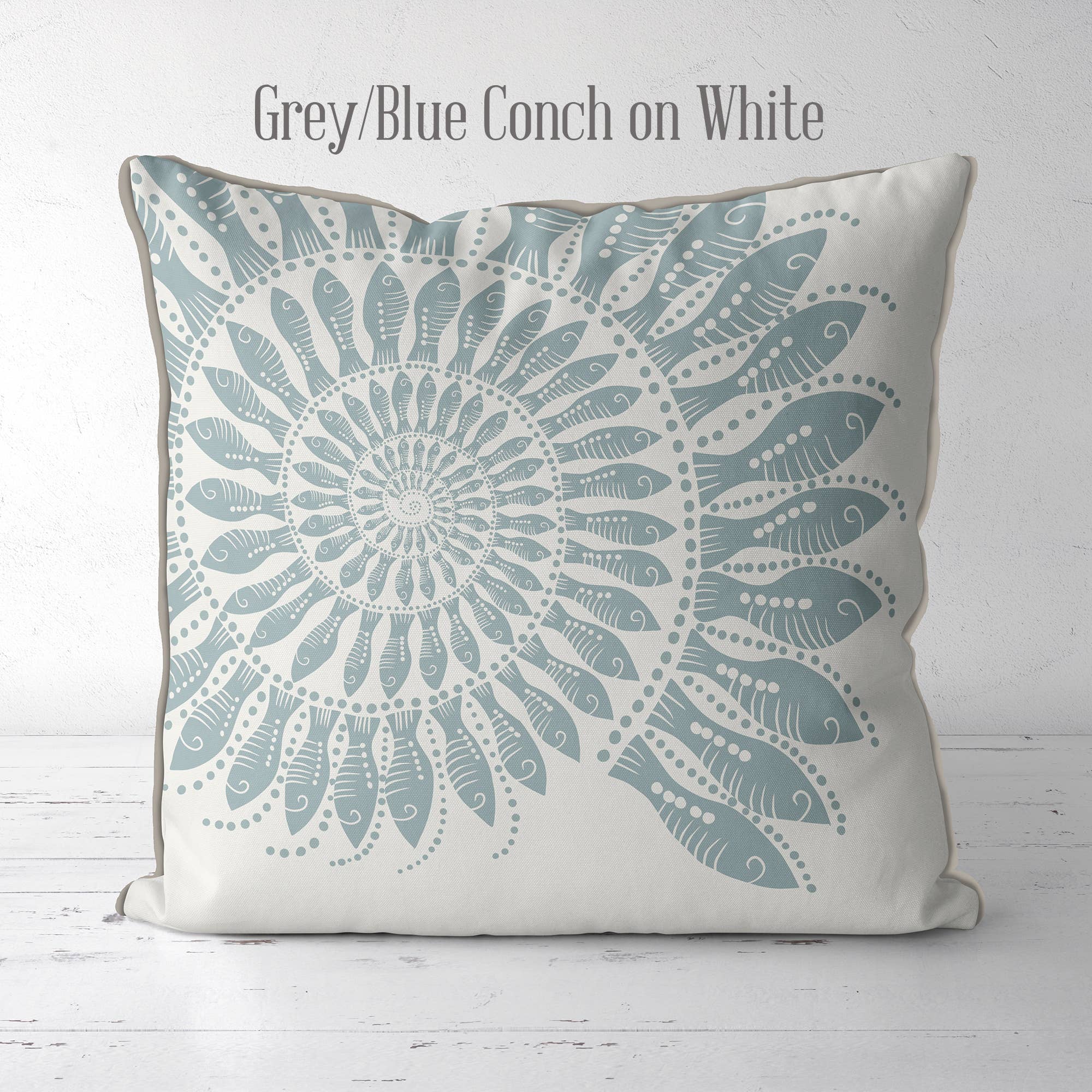 FabFunky Ltd - Vendita all'ingrosso Cuscini decorativi - Cuscino da giardino Fishy Shell Coastal, disponibile in diversi colori1