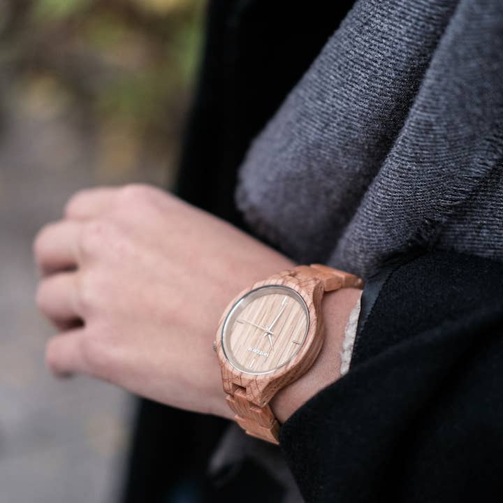 HOT&TOT - Vendita all'ingrosso Orologio da polso - Donna - OAKLYN | Orologio in legno da donna | Rovere | Sostenibile | Argento