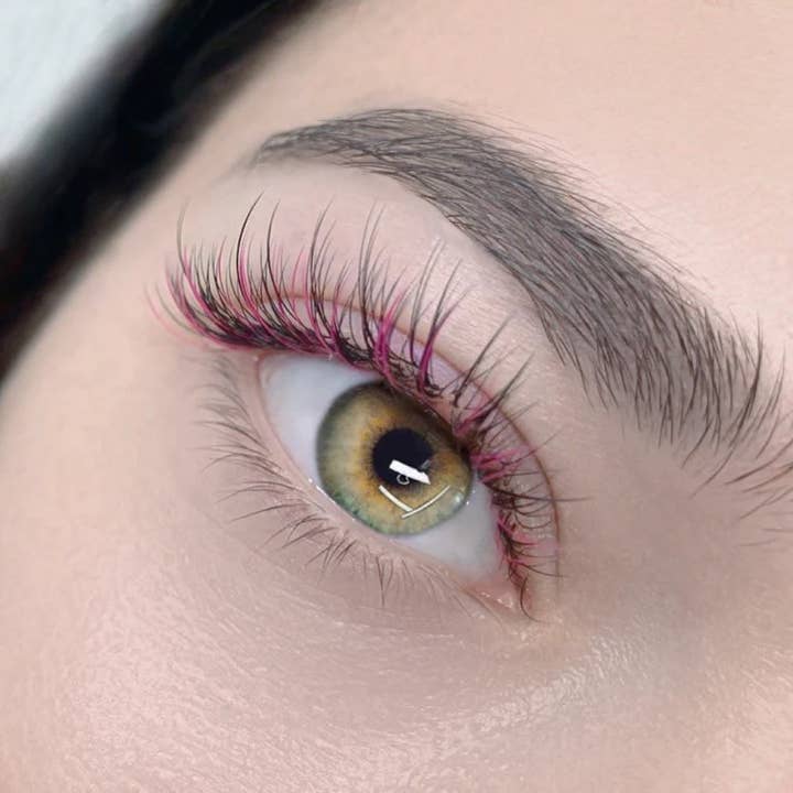 Eyesy Lash – wholesale False/fake eyelashes – PINK Premade Fans - Color Promade Fans 3D-10D - C, D, M, L5