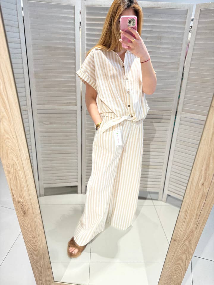 Chique gestreept damesensemble - SET33 voor wholesale door VICTORIA&ISAAC