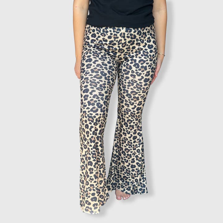Cheetah Leopard Bell Bottom Pants - Adult for wholesale by ILTEX Apparel
