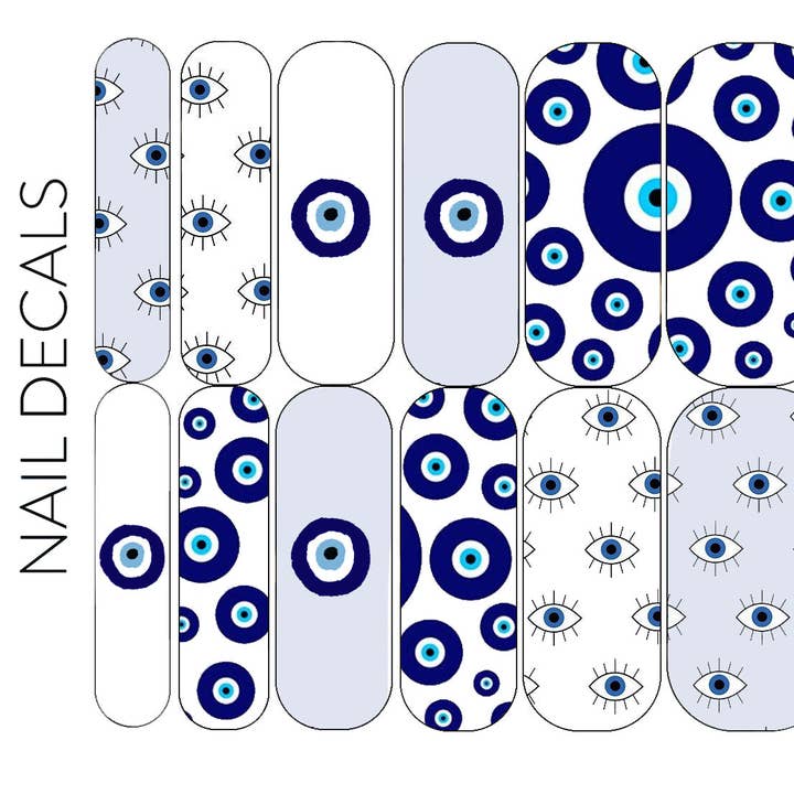 Decalcomanie malocchio per la vendita all'ingrosso da parte di DIPPY COW NAILS