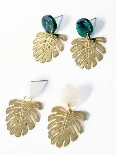 Yellow Oval Acrylic Statement Dangles | Leopard Earrings for wholesale by Hupomeno Designs