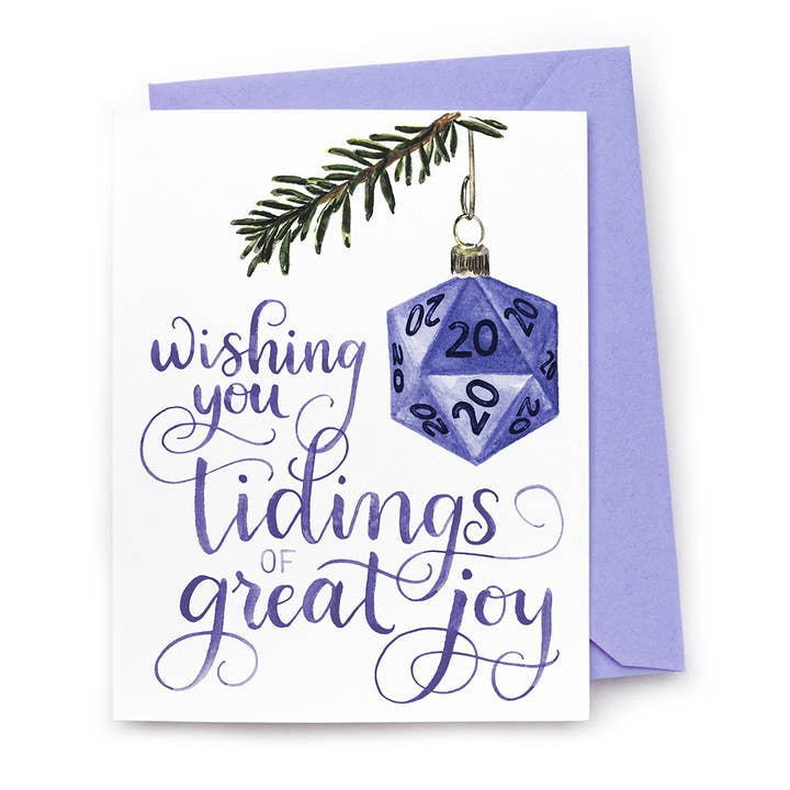 Great Joy Card — Nerdy Dice Christmas Card for wholesale by CharmCat