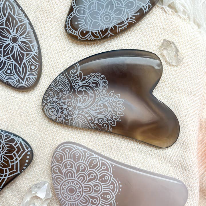 Fractalista Designs - Wholesale Gua Sha Tool - Agate Carnelian Gua Sha Stone Facial Massage Wand Spa Gift4