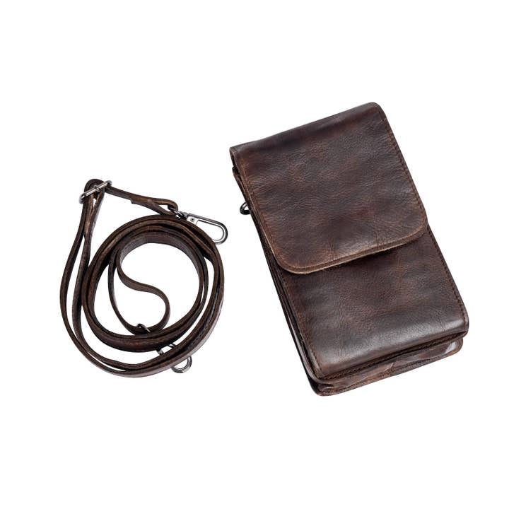 Greenwood Leather - Wholesale Crossbody Bag - Unisex - Leather Shoulder Bag Ivy Brown