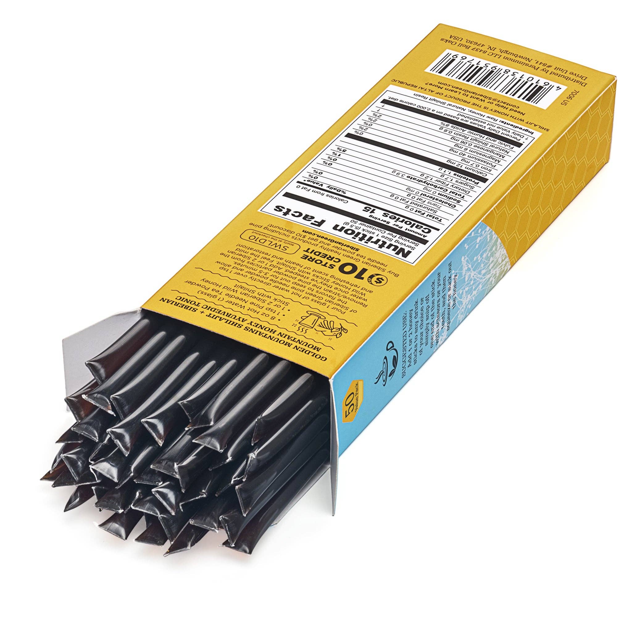 SiberianGreen - Wholesale Honey - Siberian Wild Meadow Honey Sticks with 8% Shilajit – 50 Pack Portable Honey Superfood for Active Lifestyles3