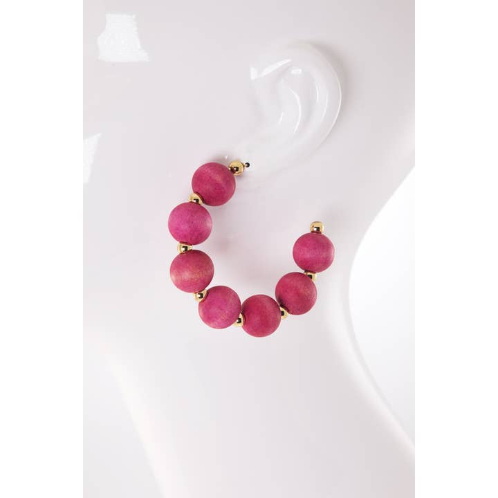 Urbanista - Wholesale Hoop Earrings - Beaded Open Hoop Earrings1