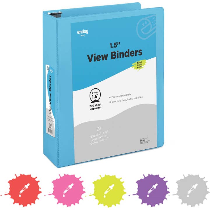 enday - Wholesale Binder - 1.5″ O-Ring View Binder With 2-Pockets3