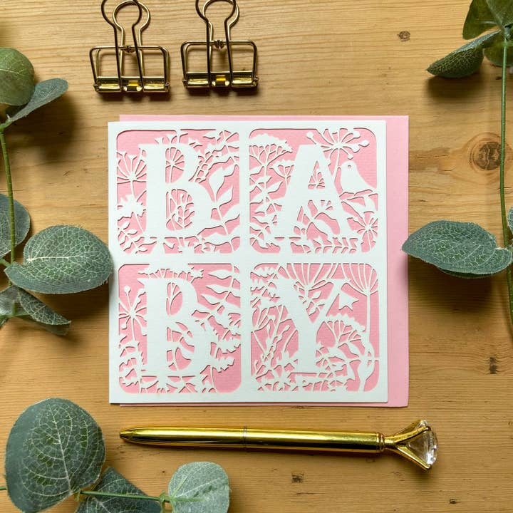 Carte bébé, carte bébé fille, carte bébé garçon, carte d'arrivée pour la vente par Chow's Stories