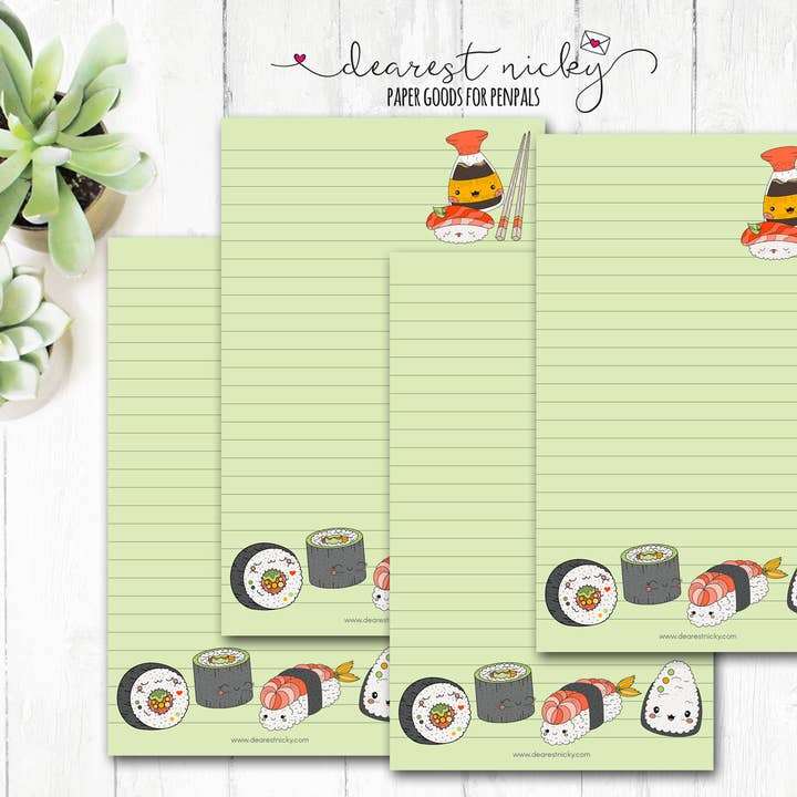 Söt Sushi Letter Skrivpapper för wholesale av Dearest Nicky / Mouse & Wren